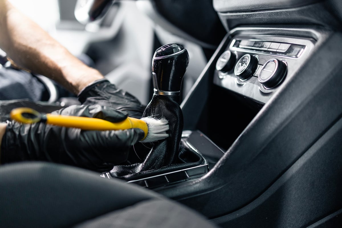 Detailing the interior of a customer's vehicle